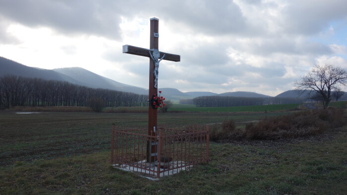 Dřevěný kříž za obcí - Buková-2