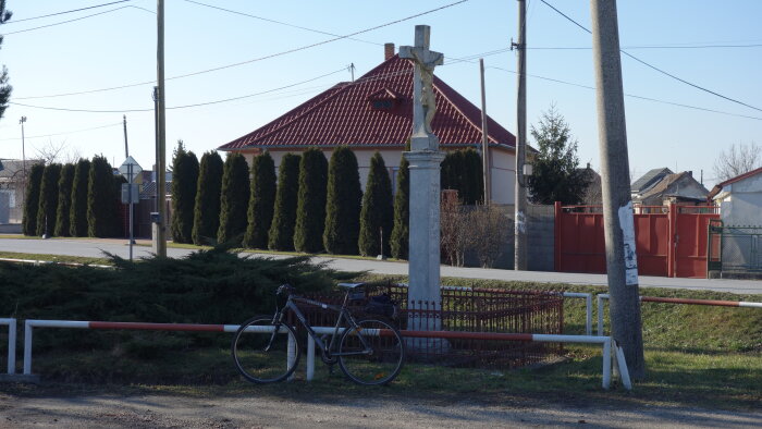 Stone cross in the village - Mostová-2