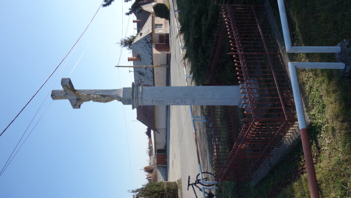 Stone cross in the village - Mostová-4