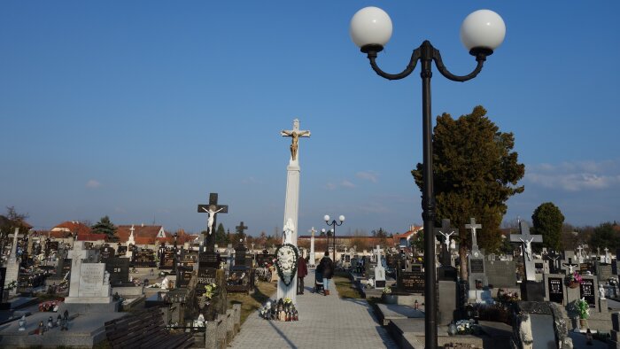 The main cross in the cemetery - Borský Mikuláš-1