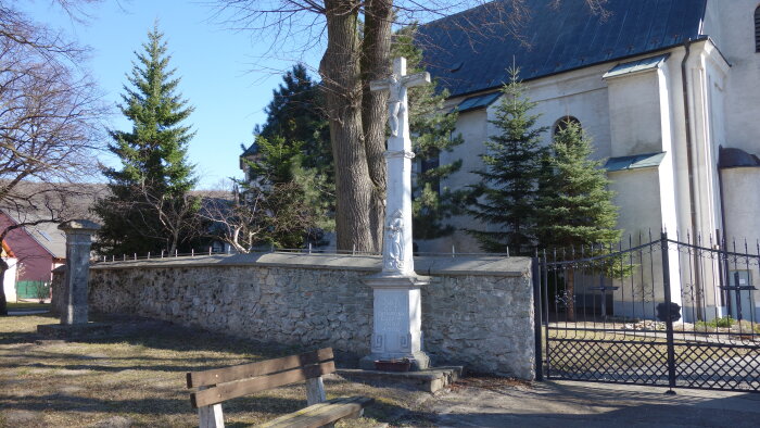 NKP Cross in front of the church - Prievaly-1