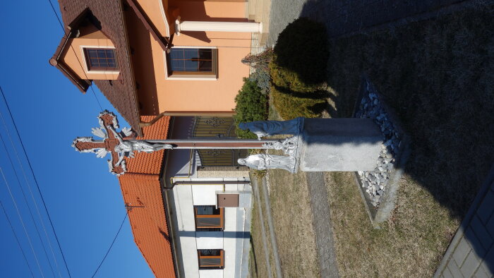Cast iron cross in the village - Prievaly-2