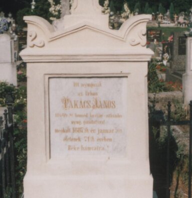 Grabmal eines Teilnehmers der ungarischen Revolution von 1848 - Takács János-1