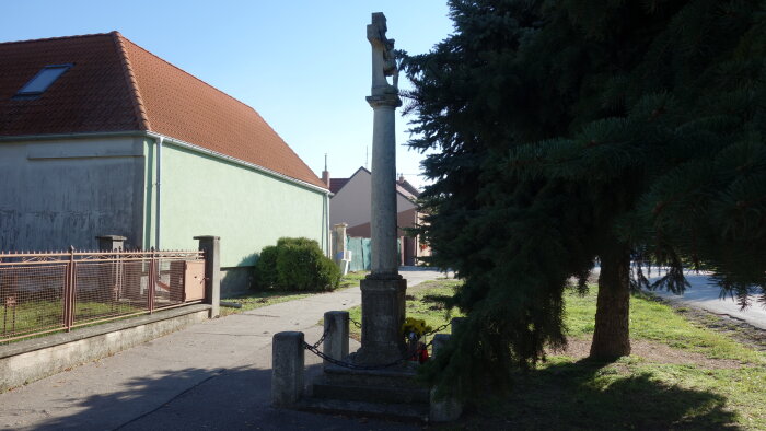 Cross in front of the church in Majcichov-1
