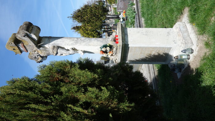 Central Cross in the cemetery - Veľký Grob-3