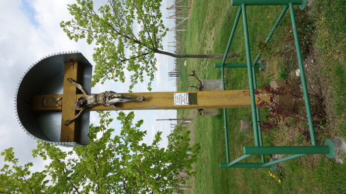 Wooden cross near vineyards - Budmerice-6