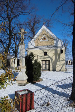 Cross in front of the chapel - Dolné Orešany-5