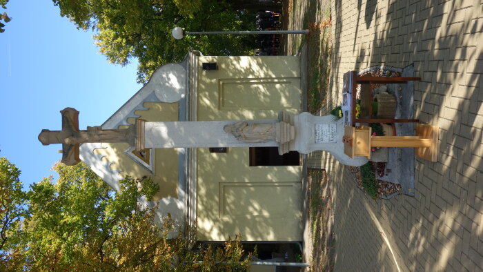 Cross in front of the chapel - Dolné Orešany-3