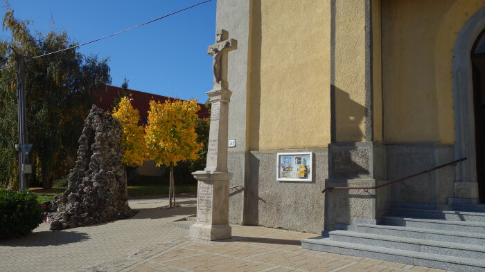 Cross in front of the church - Horné Orešany-1